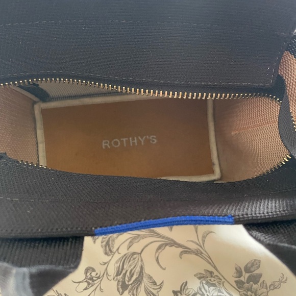 Rothy's Black and Cream Crossbody Bag with Gold Hardware - Picture 4 of 4